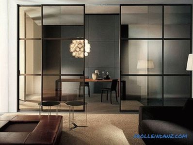 Стъклени прегради в апартамента - интериор на апартамент (+ снимки)