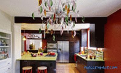 Полилеи за кухнята - снимки на лампи в интериора на различни стилове