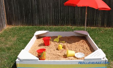 Детски пясъчник със собствените си ръце - снимки и инструкции