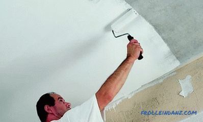 Почистване на тавана със собствените си ръце с креда или боя на водна основа + Видео
