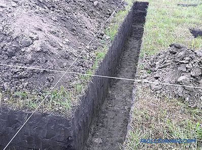 Как да копаем окоп за фондацията, водоснабдяване
