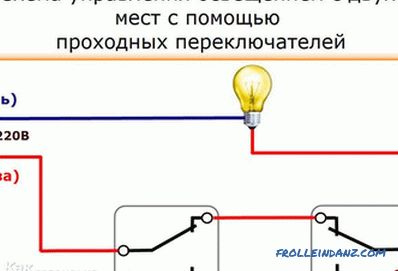 Как да свържете преминаващ превключвател - връзка + схема