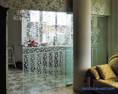 Стъклени прегради в апартамента - интериор на апартамент (+ снимки)